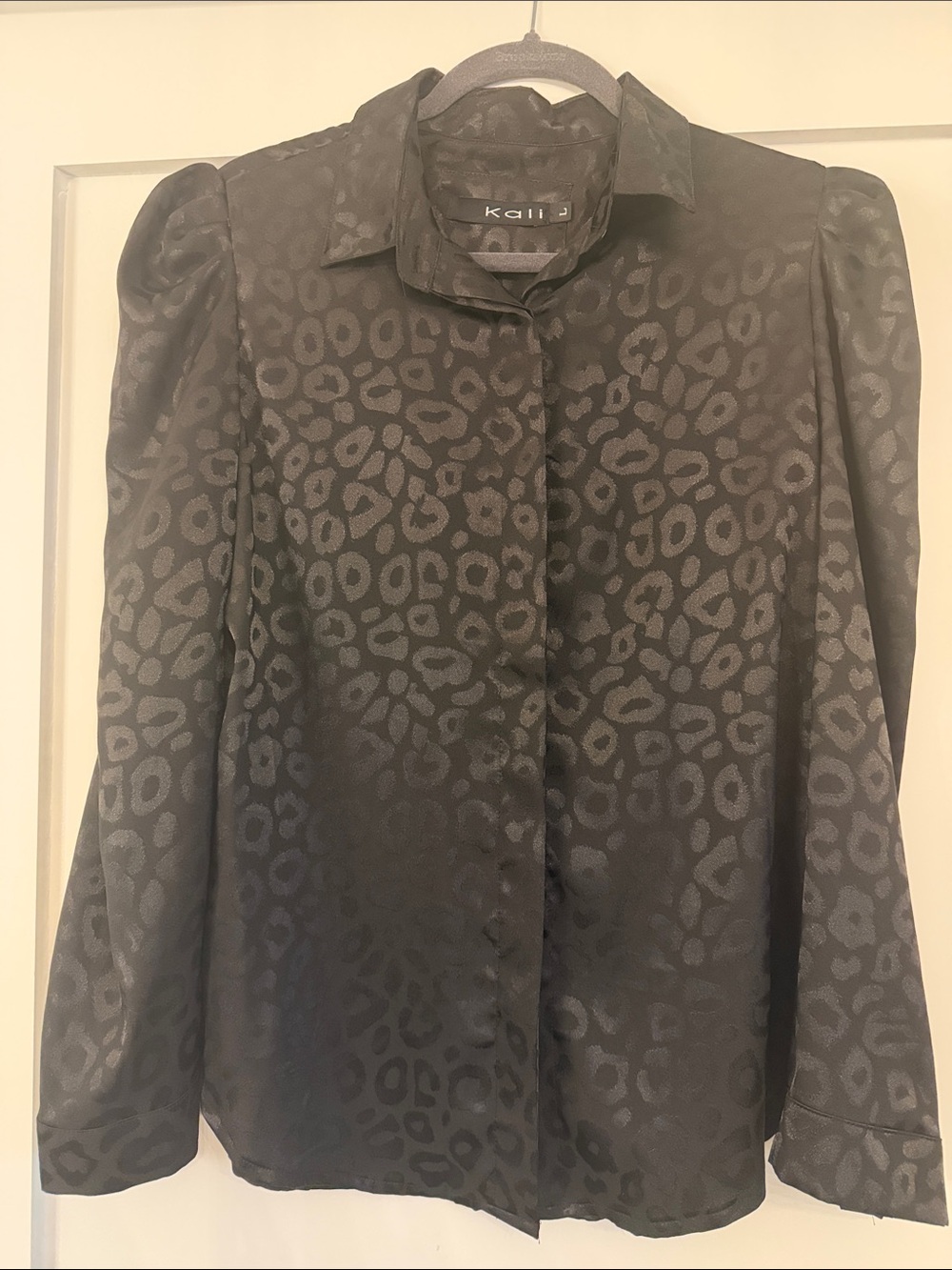 Kali Black Leopard Jacquard Button-Up Shirt